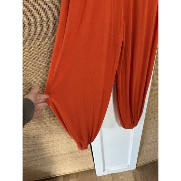 Free People Beach Ali Pants Rust Orange Flowy Pull-On Size S.P - Picture 5 of 8